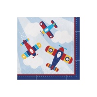 Guardanapos coloridos de Aviadores de 16,5 x 16,5 cm - 16 unidades