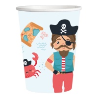 Copos de Barco Pirata de 250 ml - 8 unidades