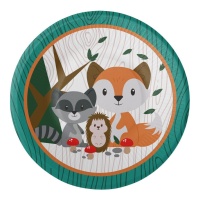 Pratos de Animais da Floresta de 23 cm - 8 unidades