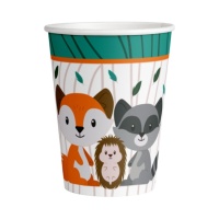 Copos Animais da floresta 250 ml - 8 unid.