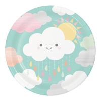 Pratos de Clouds Party de 22 cm - 8 unidades