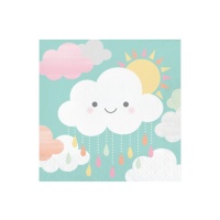 Guardanapos de Clouds Party com sol de 16,5 x 16,5 cm - 16 unidades