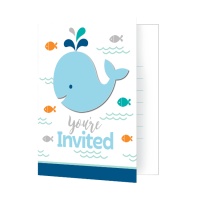 Convites de Little Whale - 8 unidades