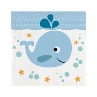 Guardanapos Little Whale 16,5 x 16,5 cm - 20 unidades