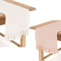 Passadeira de mesa 35 cm com folhos - 1,50 m