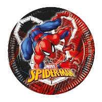 Pratos do Spiderman com teia de 20 cm - 8 unidades