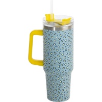 Copo térmico de 1,2 L com estampa animal fluorescente