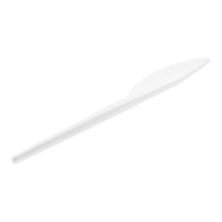 Facas de plástico brancas de 16,5 cm - 20 unid.