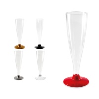 Taça de champanhe de plástico de 140 ml - 4 unid.