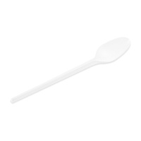 Colheres de plástico branco de 16,5 cm - Maxi Products - 100 unidades