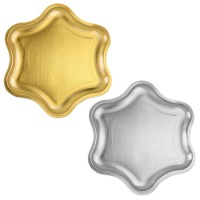 Pratos metalizados de estrela de 35 cm - 2 unidades