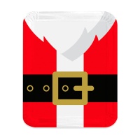 Bandeja retangular de Pai Natal grande de 31 x 38 cm - 1 unidade