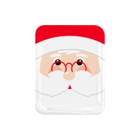 Bandeja retangular de Pai Natal de 22 x 28 cm - 1 unidade