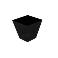 Taças de plástico pretas quadradas de 6 x 5,3 cm - 25 unidades