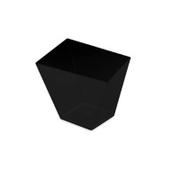 Taças de plástico pretas assimétricas quadradas de 7,5 cm - 25 unid.