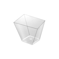 Taças quadradas assimétricas transparentes de 7,50 cm - 3 unidades