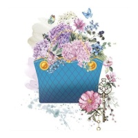 Papel de sublimação A3 saco azul de flores - Artis decor - 1 pc.