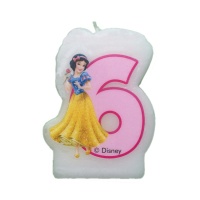 Vela Disney Princess número 6 4,5 x 6,5 cm - 1 peça