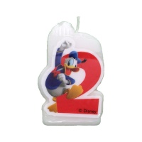 Vela número 2 do Pato Donald 4 x 7 cm - 1 peça