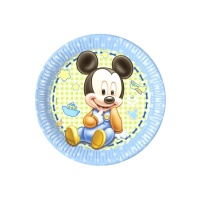 Pratos de Mickey Baby de 23 cm - 8 unidades