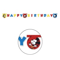 Grinalda de Feliz Aniversário Mickey Vintage - 2,00 m
