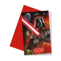 Convites Star Wars Darth Vader - 6 unid.