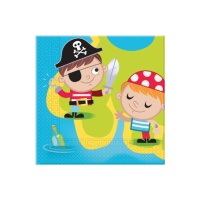 Guardanapos Pirate Treasure Island 16,5 x 16,5 cm - 20 unid.