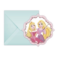 Convites das Princesas Disney de sonho - 6 unidades