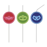 Palhinhas de plástico PJ Masks - 4 unid.