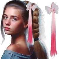 Mecha rosa com laço de 40 cm