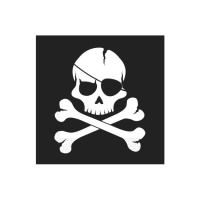 Guardanapos de bandeira pirata de 16,5 x 16,5 cm - 20 unidades