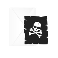 Convites da bandeira pirata - 6 unidades