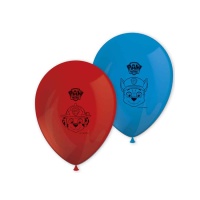 Balões de látex da Patrulha Pata azul e vermelho - Procos - 8 unidades
