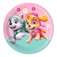 Pratos Paw Patrol Paw Skye e Everest 23 cm - 8 unid.