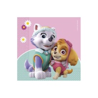 Guardanapos Paw Patrol Skye e Everest 16,5 x 16,5 cm - 20 unid.