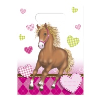 Sacos de Cavalo Cor de Rosa - 6 unidades