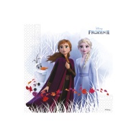 Guardanapos de Frozen II compostáveis de 16,5 x 16,5 cm - 20 unidades