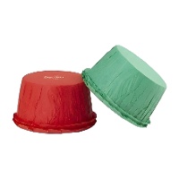 Cápsulas para cupcakes de 5,5 cm onduladas vermelhas e verdes - Decora - 25 unidades