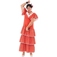Fato de Sevilhana vermelho com bolinhas para homem