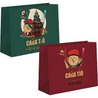 Sacola de presente de 35 x 28 x 15 cm do Tió de Nadal - 1 unidade