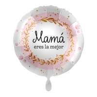 Balão branco redondo 43 cm Mummy's the best - Premioloon