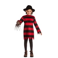 Disfarce de assassino Freddy Krueger para menina