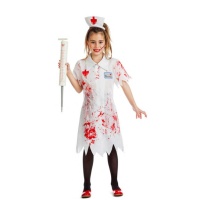 Disfarce de enfermeira zombie para menina