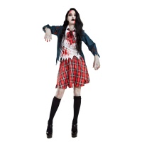 Roupa de colegial zombie para mulher