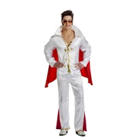 Fato de Elvis Presley com capa vermelha para homens