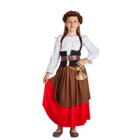 Fato de estalajadeiro medieval para rapariga