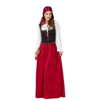 Traje medieval de estalajadeira para mulher