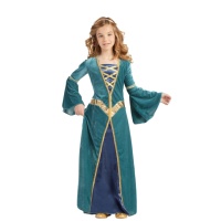 Fato de princesa medieval com vestido para menina