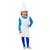 Fato de anão azul com luvas para menina