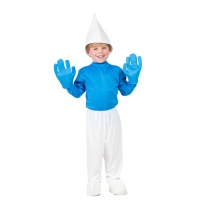 Fato de anão azul com luvas para criança